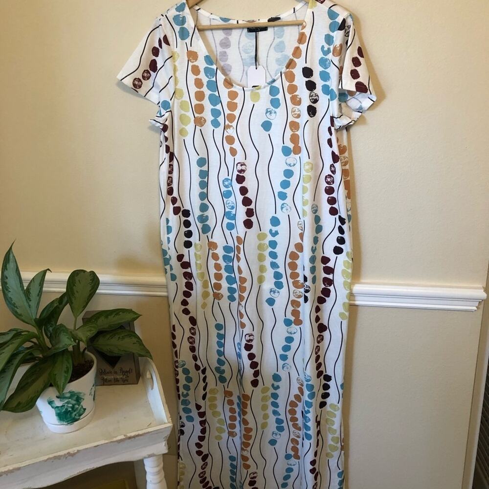 NWT Bohemian Print Casual Maxi Dress Oversized - Picture 3 of 9